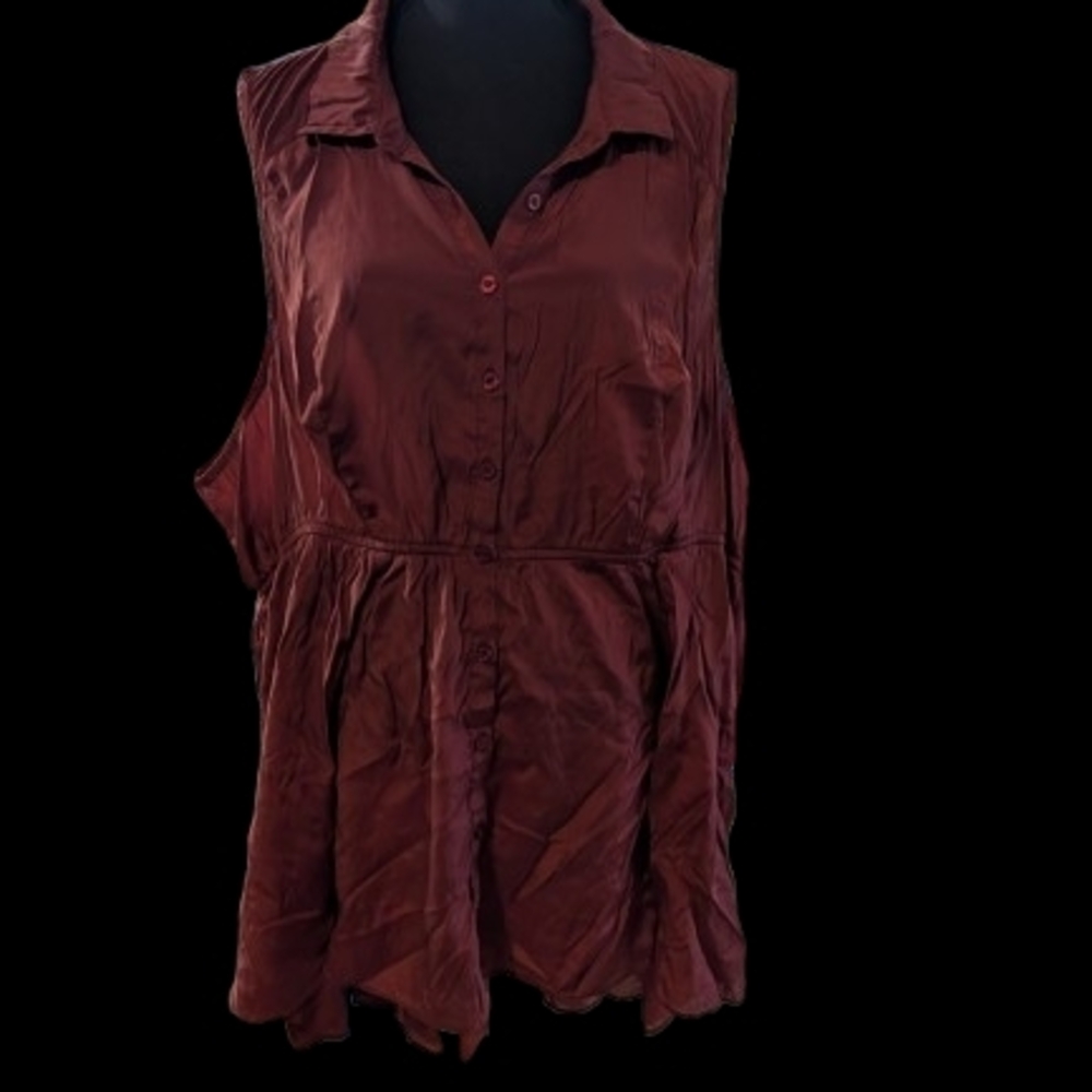 Torrid Burgundy Sleeveless Blouse